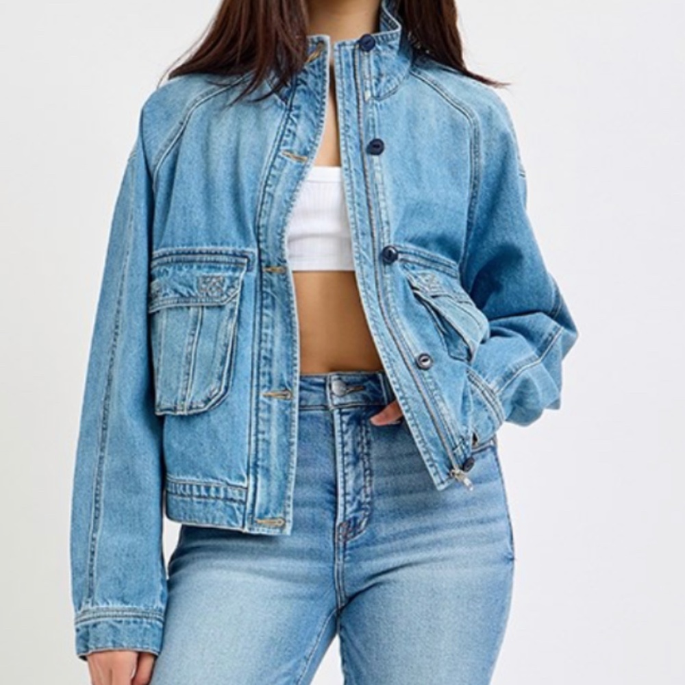 NWT‎ Risen Denim Bomber Jaket XL